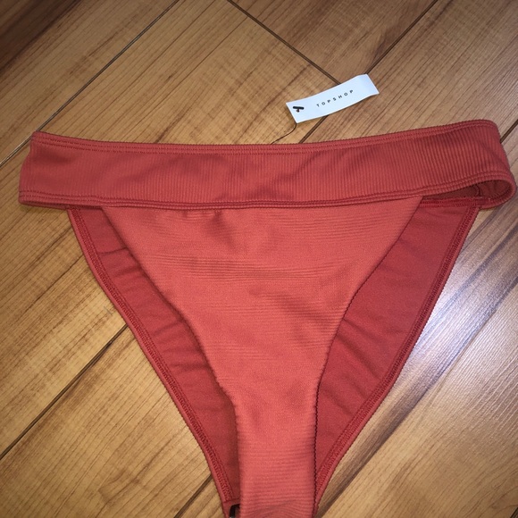 NWT Topshop high waisted bikini bottom clay 10. - Picture 4 of 7